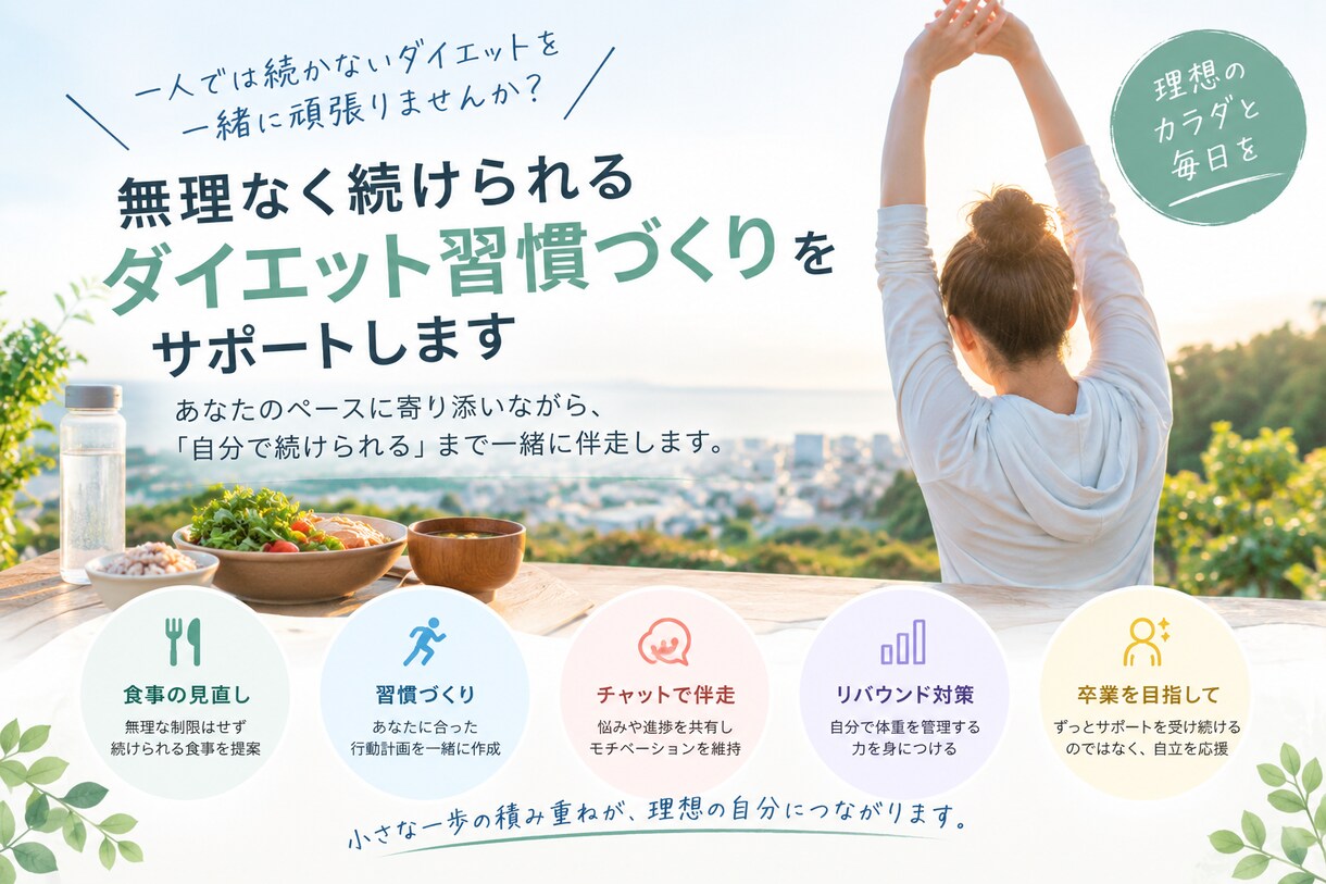 食事を見直して健康的なダイエットをサポートします 食べる楽しみを大切にしながら無理なく理想の体型へ イメージ1