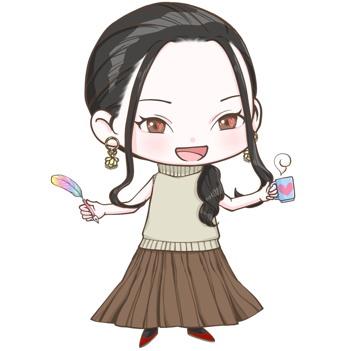 ブログアイコンアイコンなどに最適に描きます 格安差分で動きのある似顔絵になり動画やHPなどにオススメです イメージ8