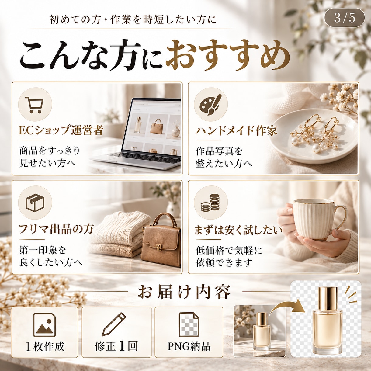 ネットショップの商品写真を背景透過します 商品写真1枚からOK！先着3名様1,000円 イメージ3