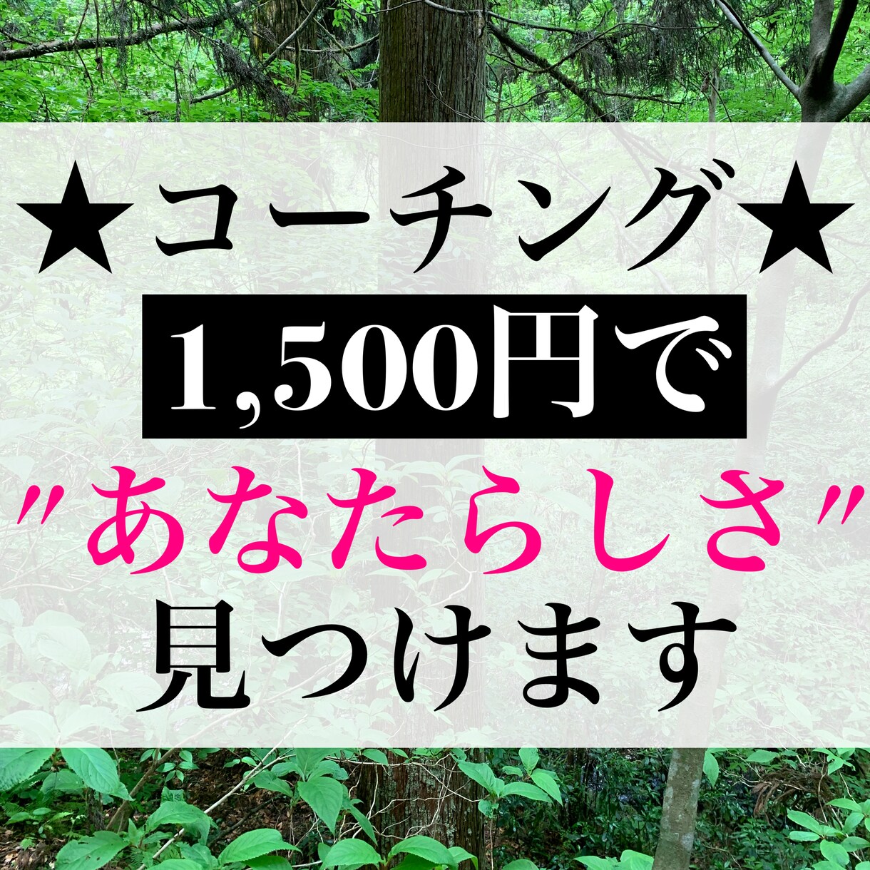 コスパ最強でコーチングします あなたにしかない最高の"あなたらしさ"を見つけます イメージ1