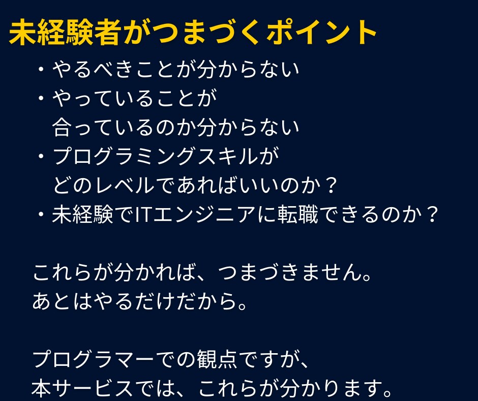 30代未経験→ITエンジニア転職の全工程を教えます 現役エンジニアが語る採用の真実。～プログラマー編～ イメージ4