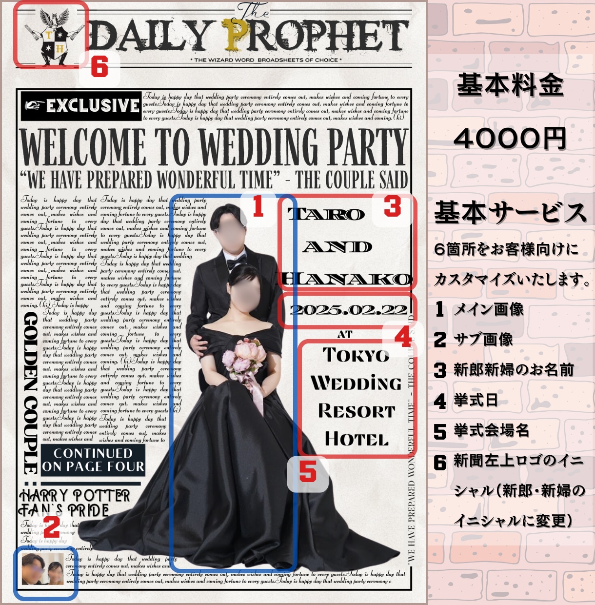 日刊預言者新聞風のウェルカムボードを作成します ハリー・ポッターの世界を再現！あの新聞でゲストをお出迎え イメージ3