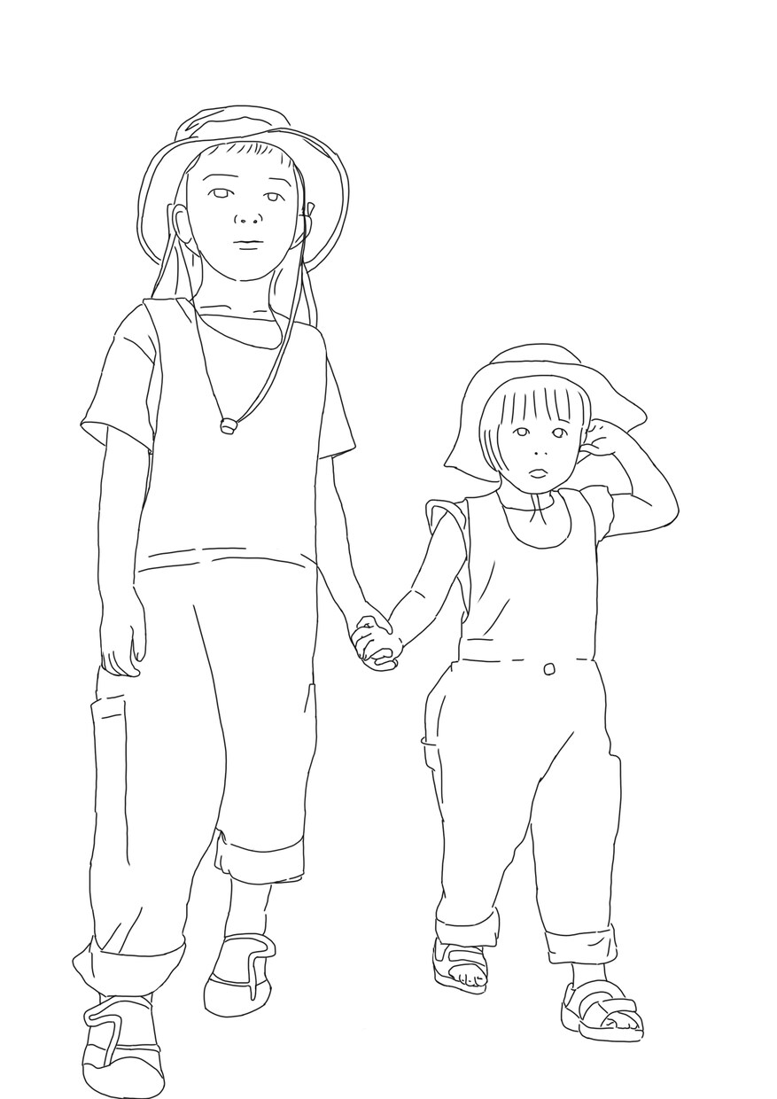 線画でシンプルお洒落に描きます お子様やカップルの写真、好きな物をシンプルに描きます。 イメージ3