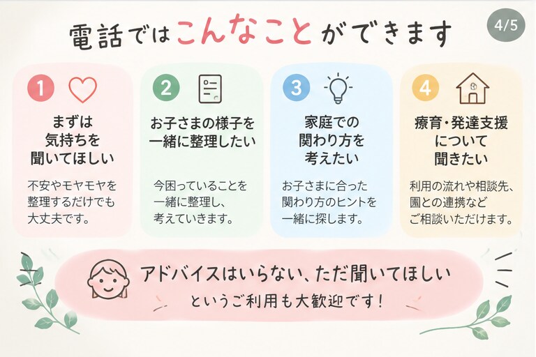 子どもの発達・育てにくさのお悩みをお聞きします 児発管・保育士・認定心理士が対応 イメージ3