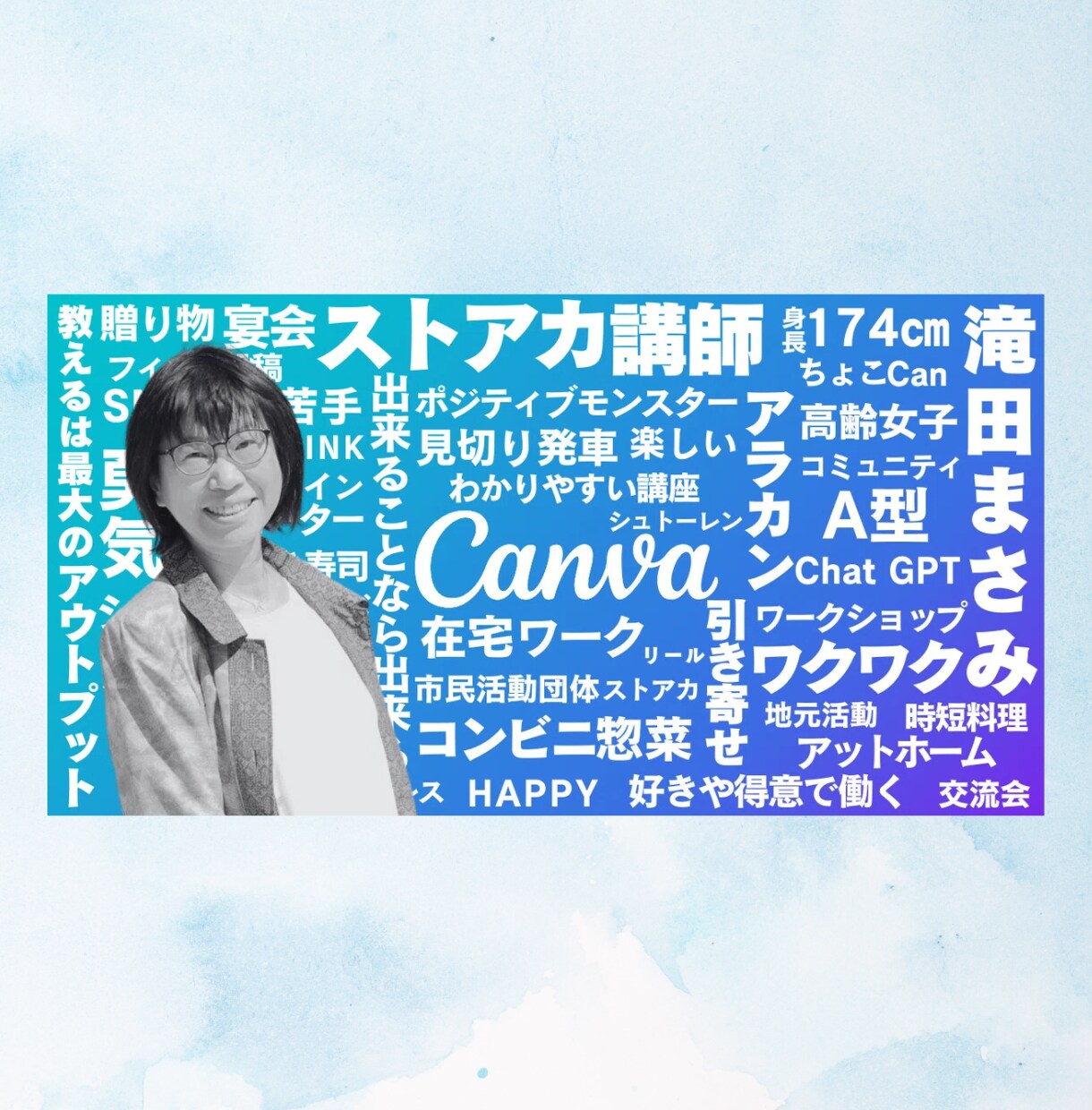 タイポグラフィーでデザインを楽しむ事が出来ます 自己紹介を取り入れて文字でオリジナルデザイン！ヘッダーにも イメージ4
