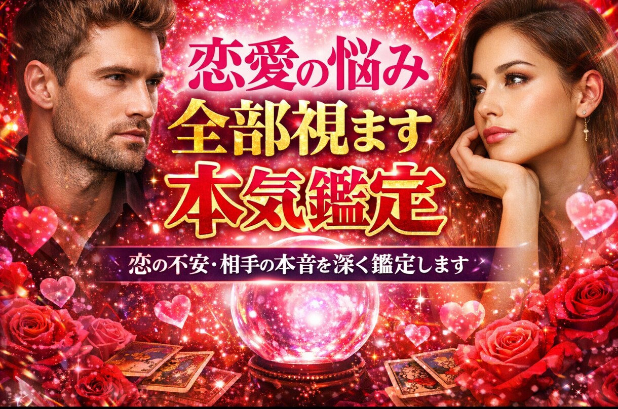恋愛の悩み全部視ます本気鑑定ます 恋の不安・相手の本音を深く鑑定します イメージ1