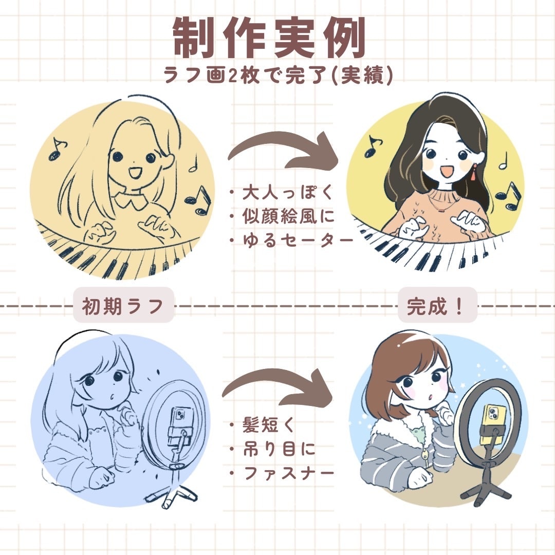 シンプルで可愛いイラスト作成いたします 親しみやすい雰囲気のSNSアイコンなどに イメージ3