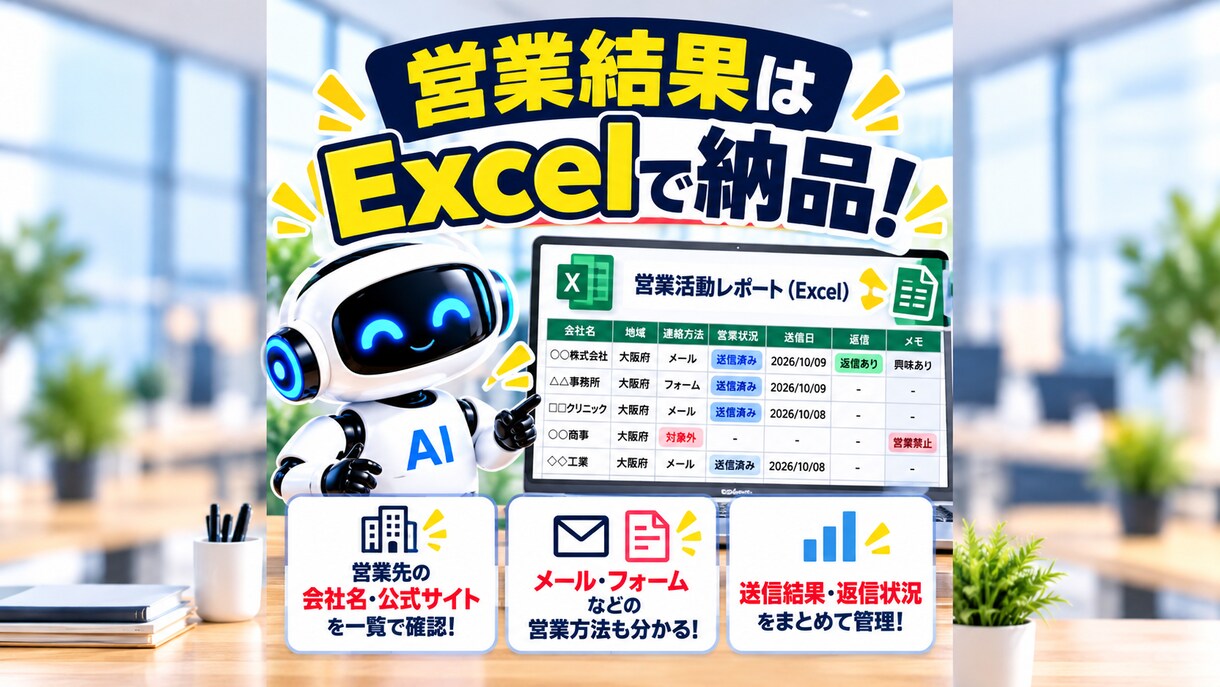 新規営業100件を丸ごと代行します 営業先探しからメール・フォーム営業までおまかせ イメージ6