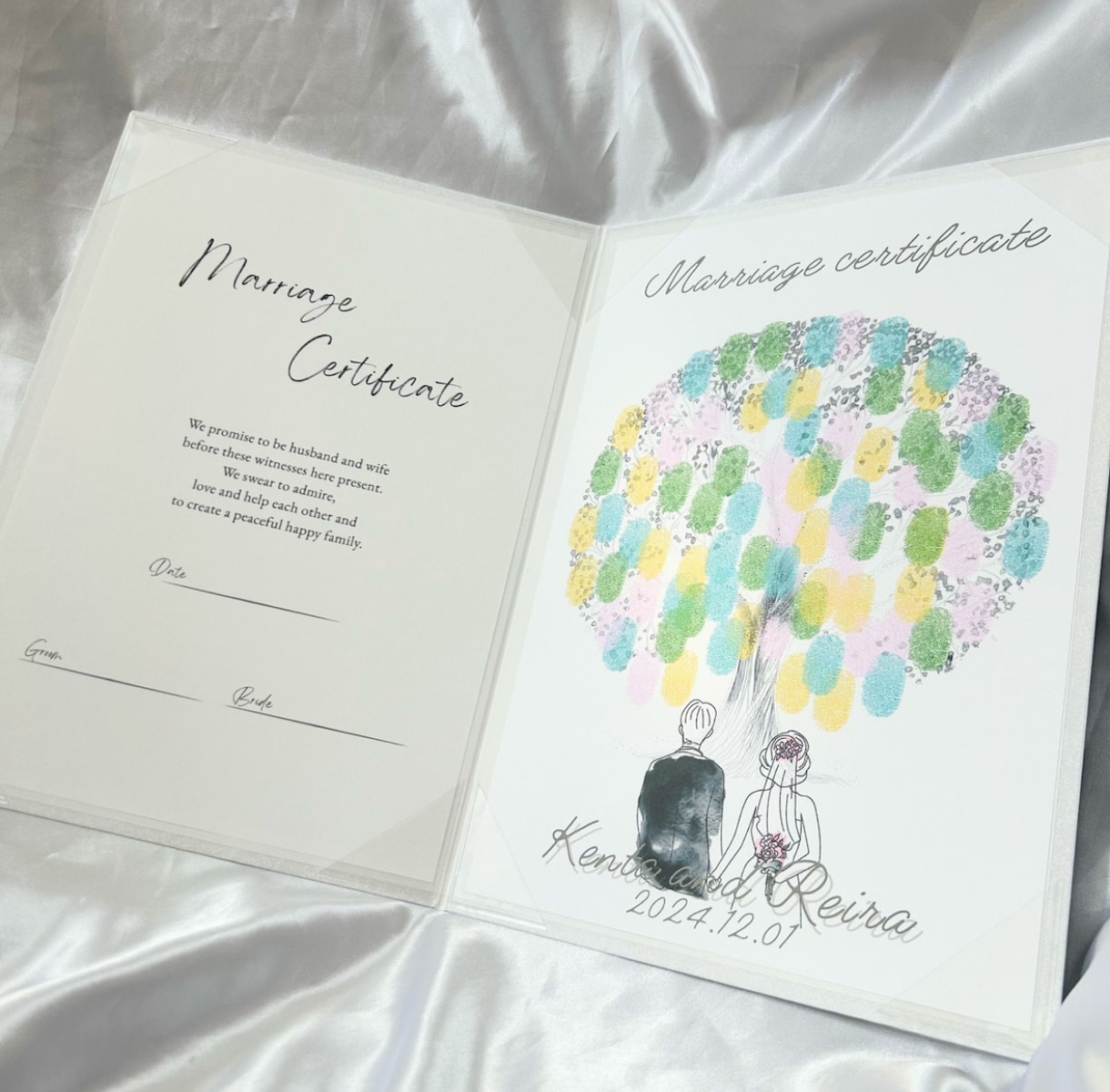 シンプルな署名タイプの結婚証明書を作成します 4種類のデザインから選べる！お好きなお写真でも作成可能♪ イメージ2