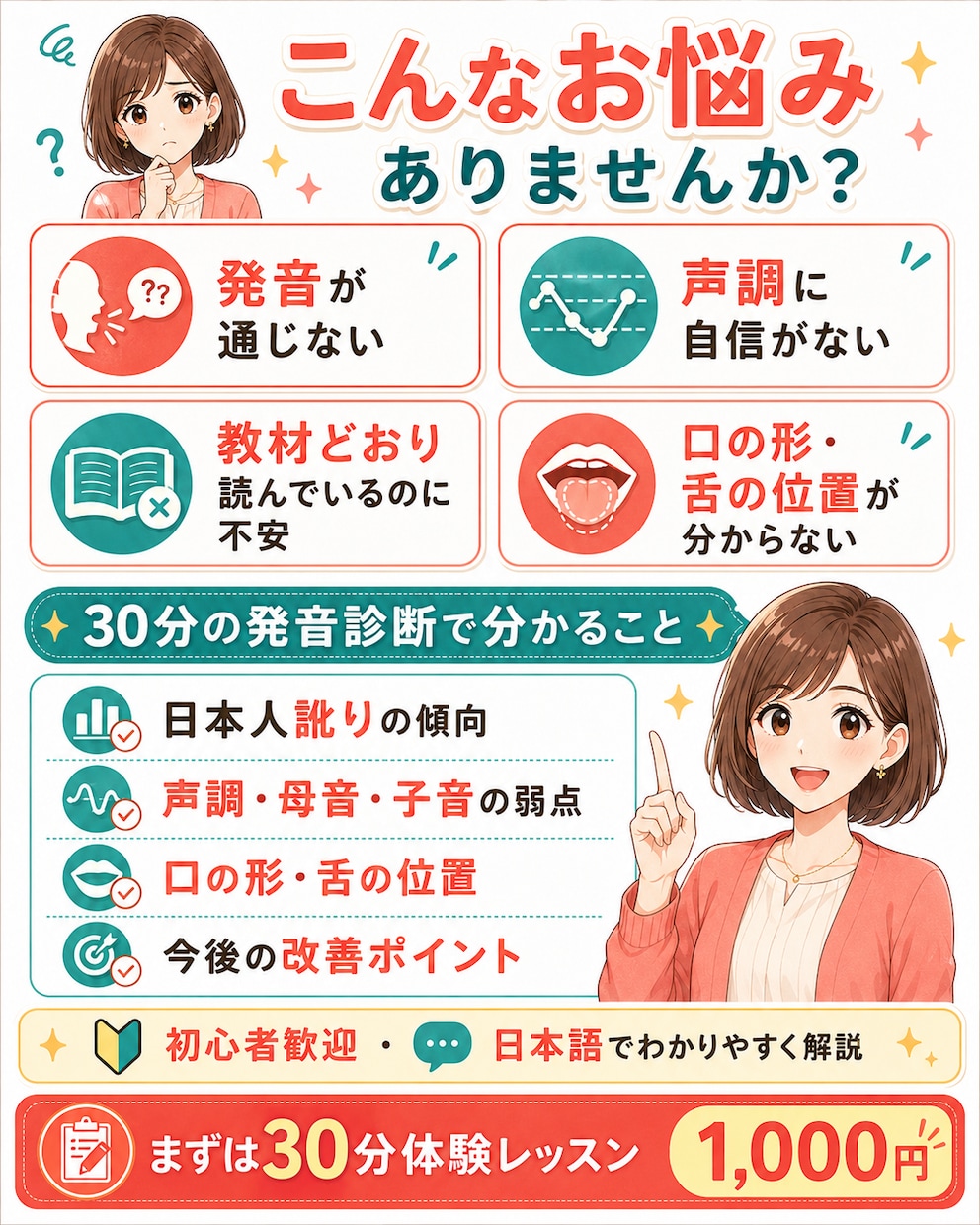 初回限定 中国語発音診断します 日本人訛りを徹底的に矯正します イメージ2