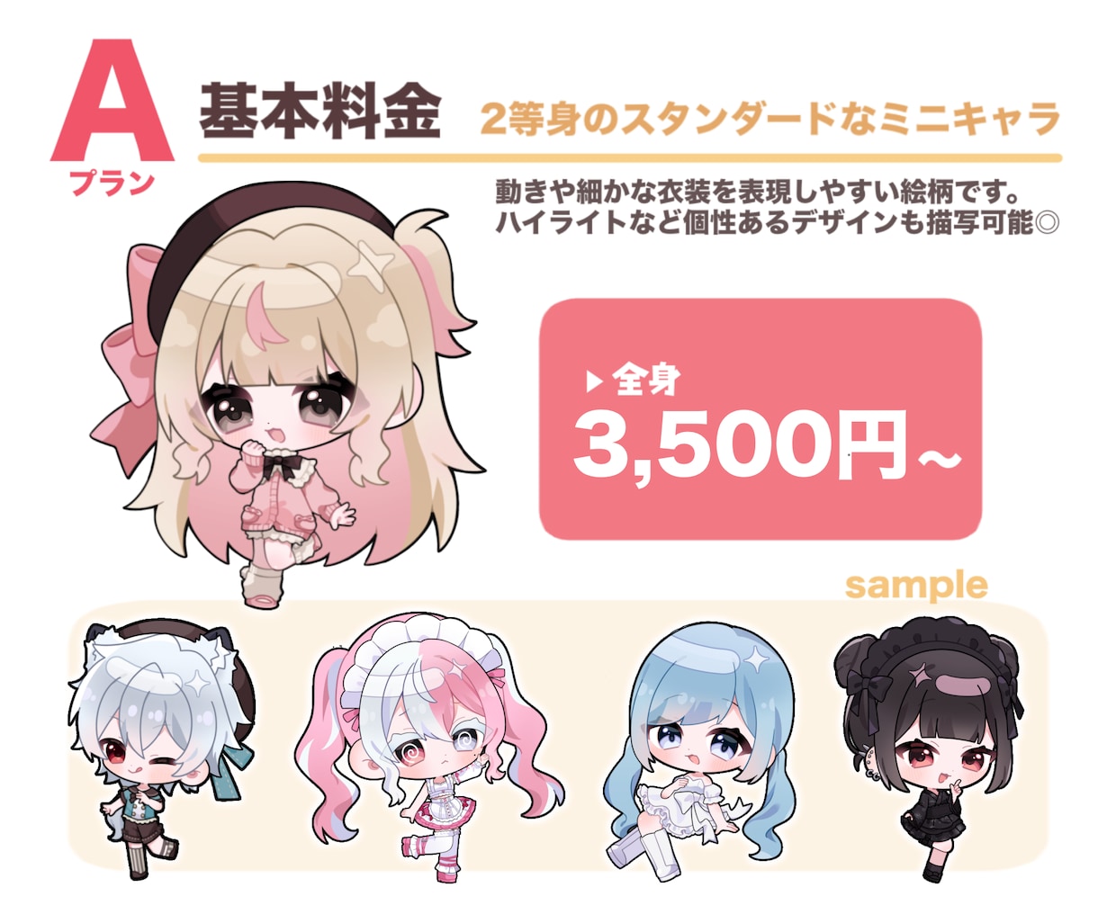 ミニキャラ（SD•デフォルメ）イラストを描きます 商用OK！グッズ、スタンプ、動画、配信などに…◎ イメージ2