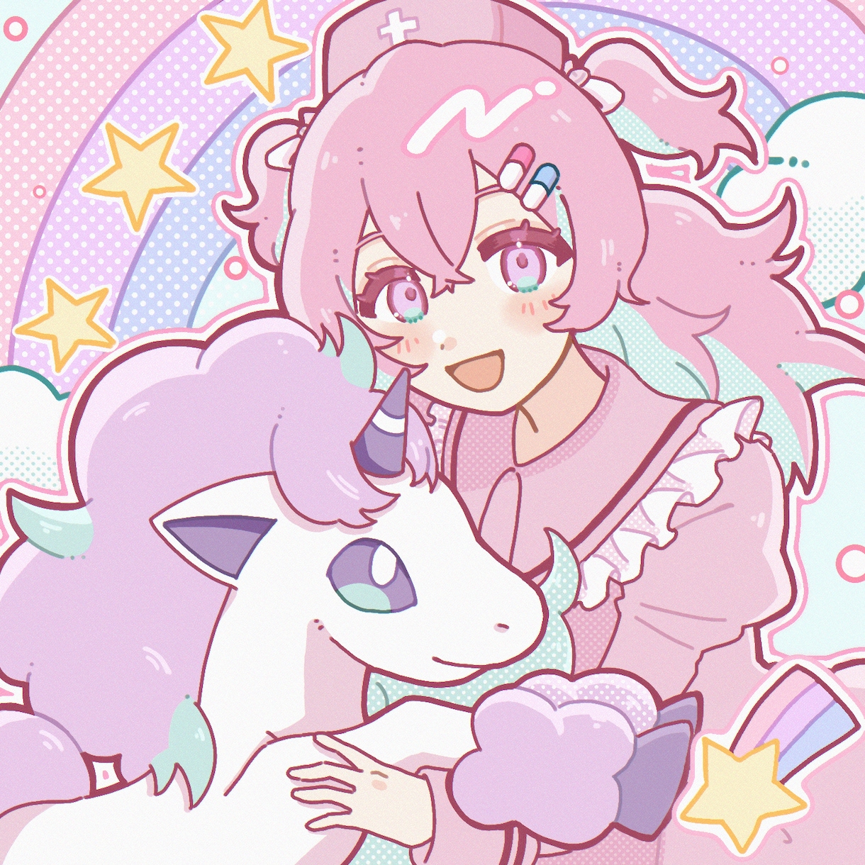商用OK ポップで可愛い女の子のイラスト制作します 配信やSNSでの活動用イラスト等制作いたします。 イメージ1