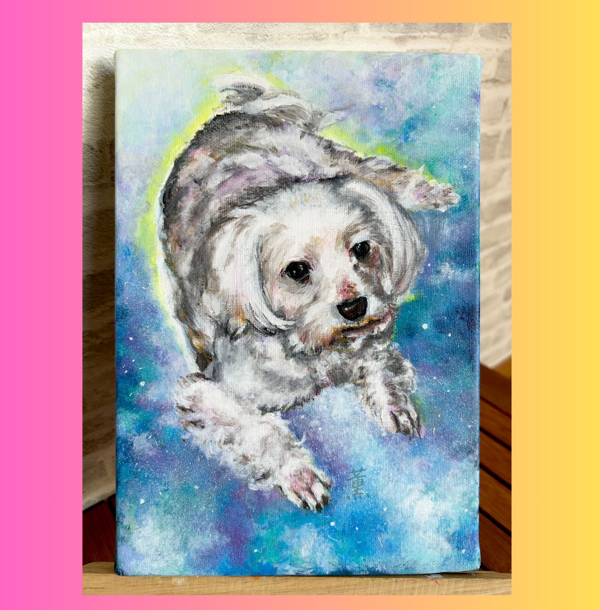 魂の輝きを描くペット似顔絵 原画配送致します うちのこアート：写真とエピソードから光を紡ぐアナログ原画 イメージ9
