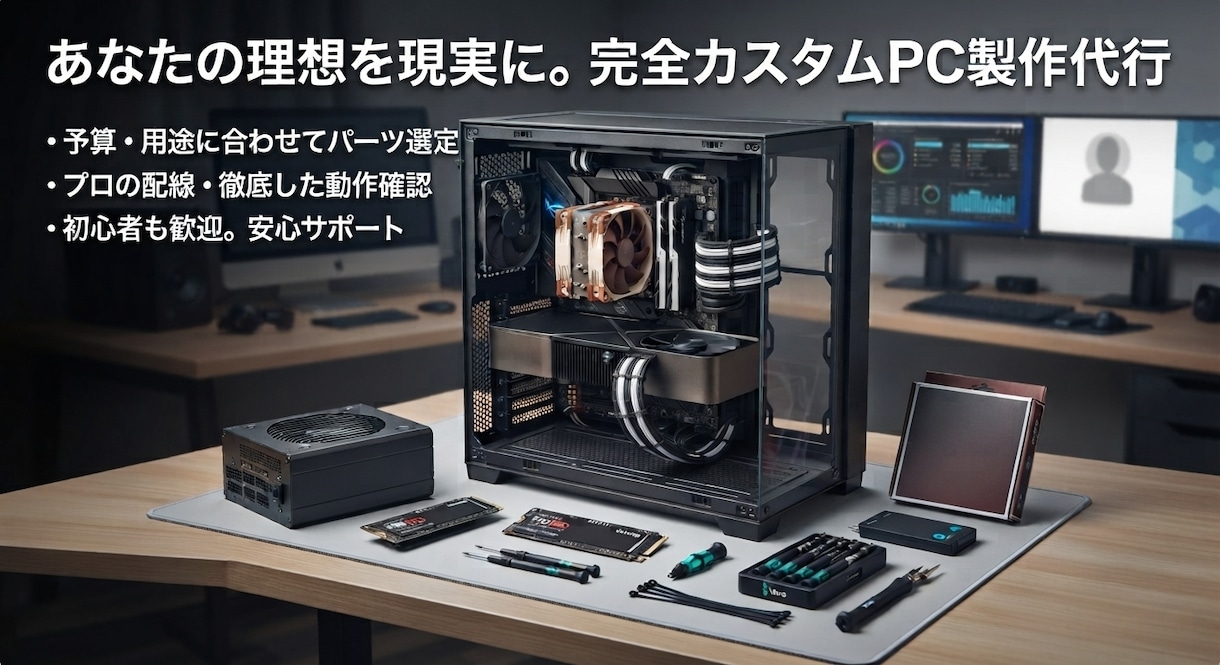 あなたの理想のパソコンをあなたのために作ります 用途と予算に合わせてパーツ選定から組立・動作確認まで完全代行 イメージ1