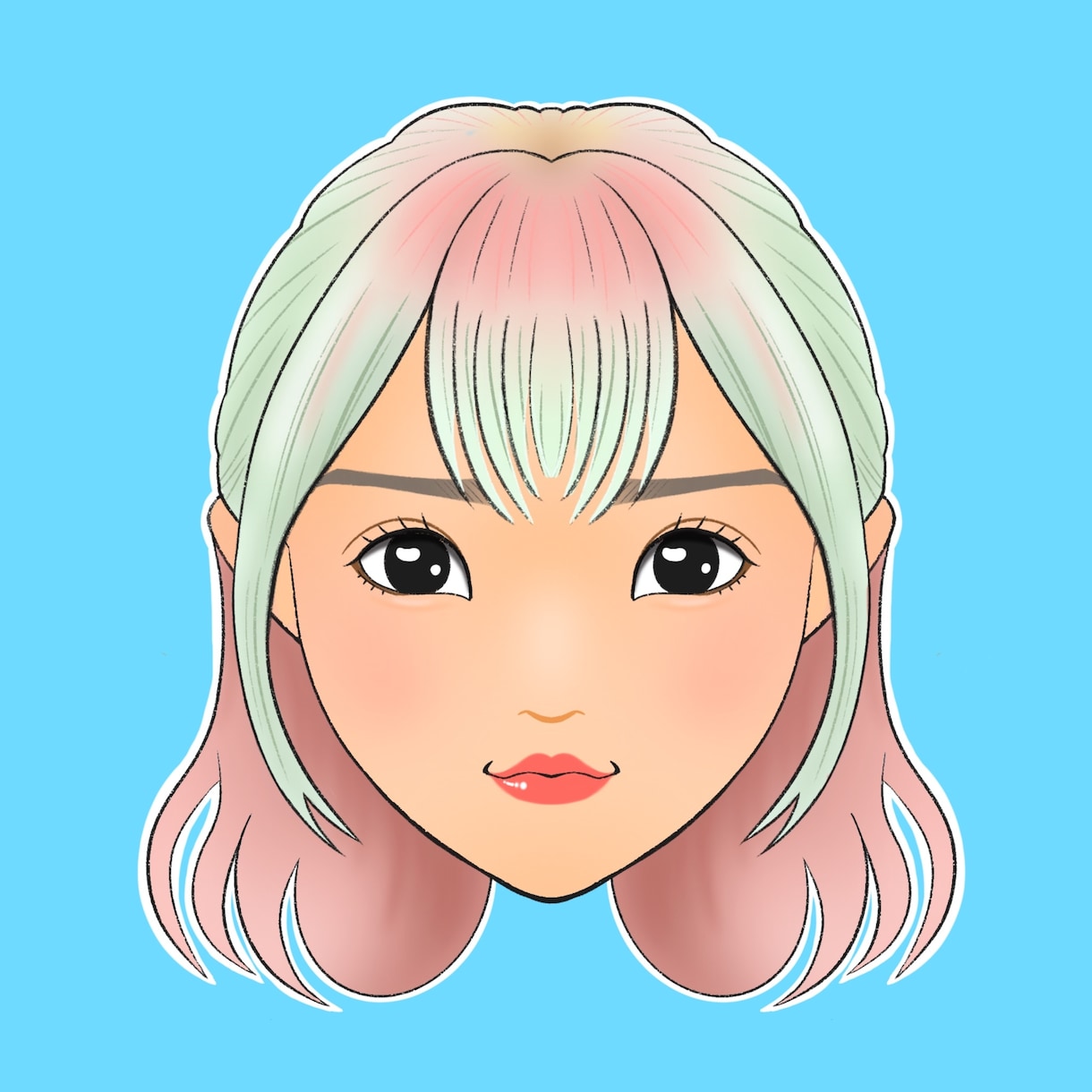 デジタル似顔絵を描きます 顔だけ似顔絵！snsのアイコンやお名刺に！ イメージ1