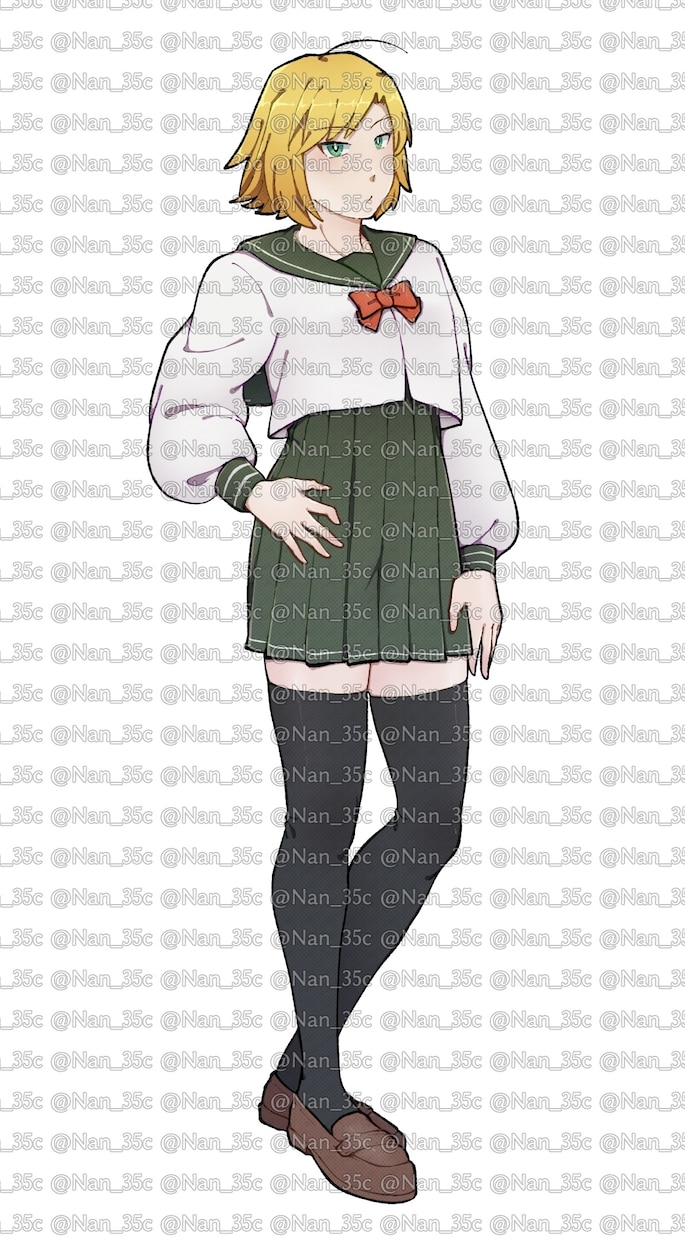 キャラクターの全身立ち絵製作します シンプル可愛い絵柄、オプションでキャラデザも可能 イメージ1