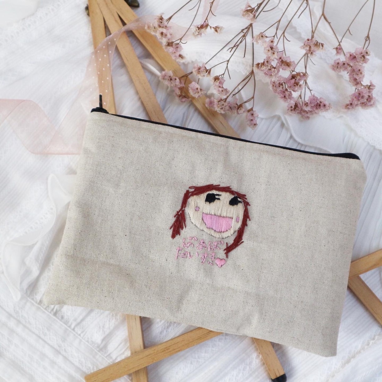 お子様のイラストを刺繍いたします 敬老の日や父の日、母の日に！！ イメージ1