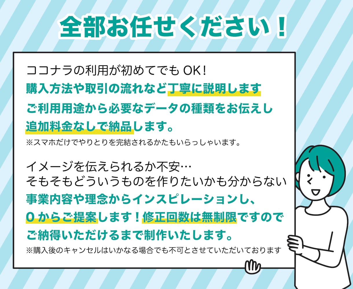 はじめてでも安心！親切丁寧にロゴ制作ます ご依頼が初めてのかた必見！あんしんサポート イメージ3