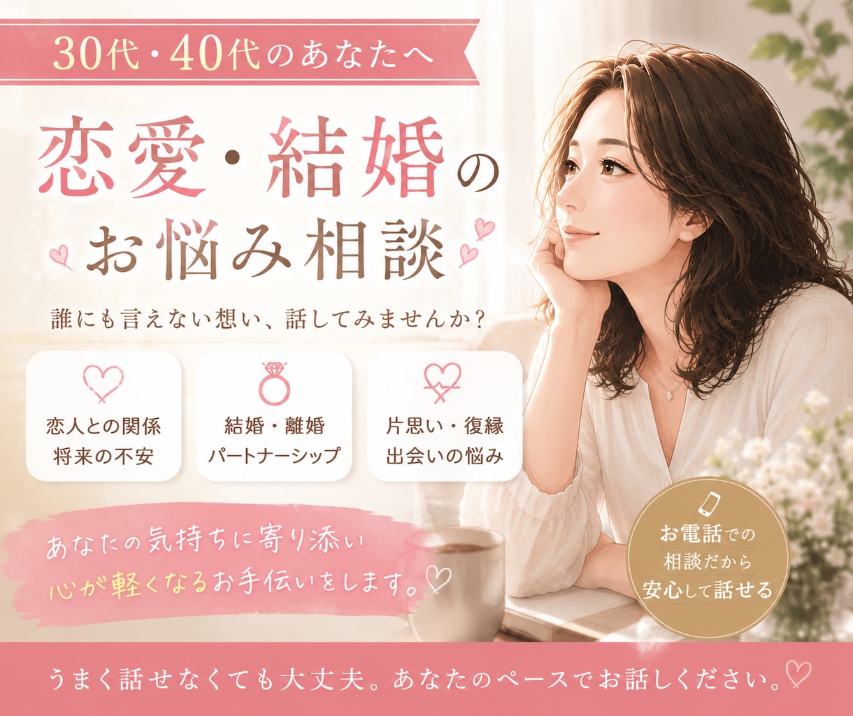 婚活結婚一緒に考えます 婚活、結婚決断に行き詰まっているあなたへ。 イメージ9