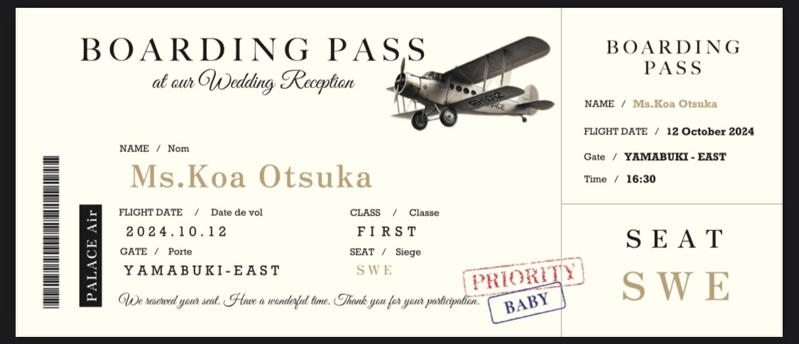 航空券風席次のデザインテンプレをお渡しします イラレ作成のペーパーアイテムデータのお渡し、修正依頼等も可 イメージ2