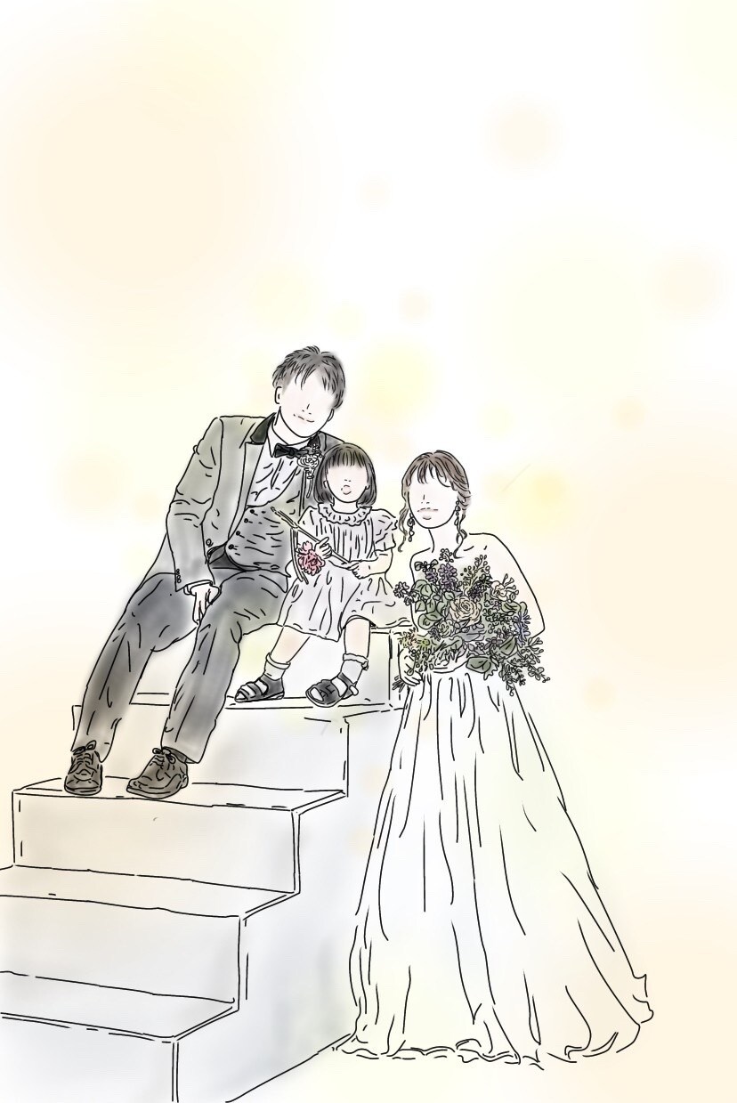 写真からイラスト作成致します 線画イラストと色々なパターンの背色であなた好みに仕上げます。 イメージ6
