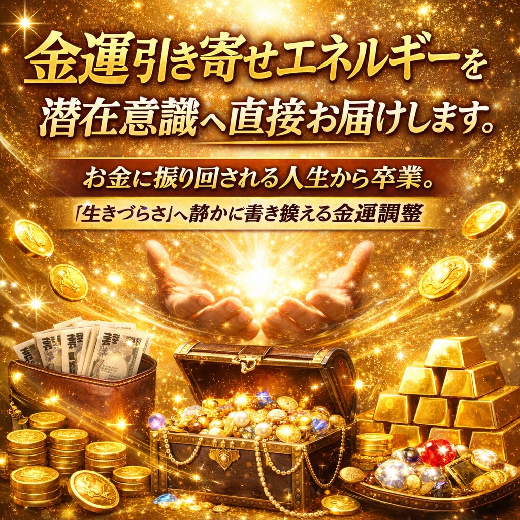 金運引き寄せエネルギーを潜在意識へ直接お届けします お金に振り回される人生から卒業。受け取れる自分へ金運調整施術 イメージ1