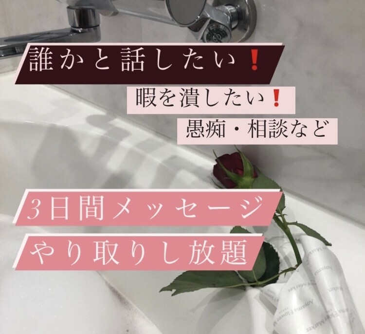 3日間チャット話し放題　相談・お話聞きます 話し相手が欲しい方、相談に乗って欲しい方お話聞きます！ イメージ1