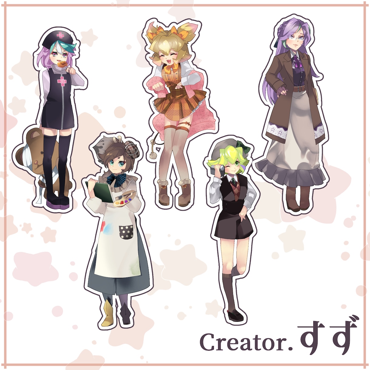 アクスタ・アクキー用イラスト描きます アニメ調の可愛いイラストをグッズにしちゃおう！ イメージ3