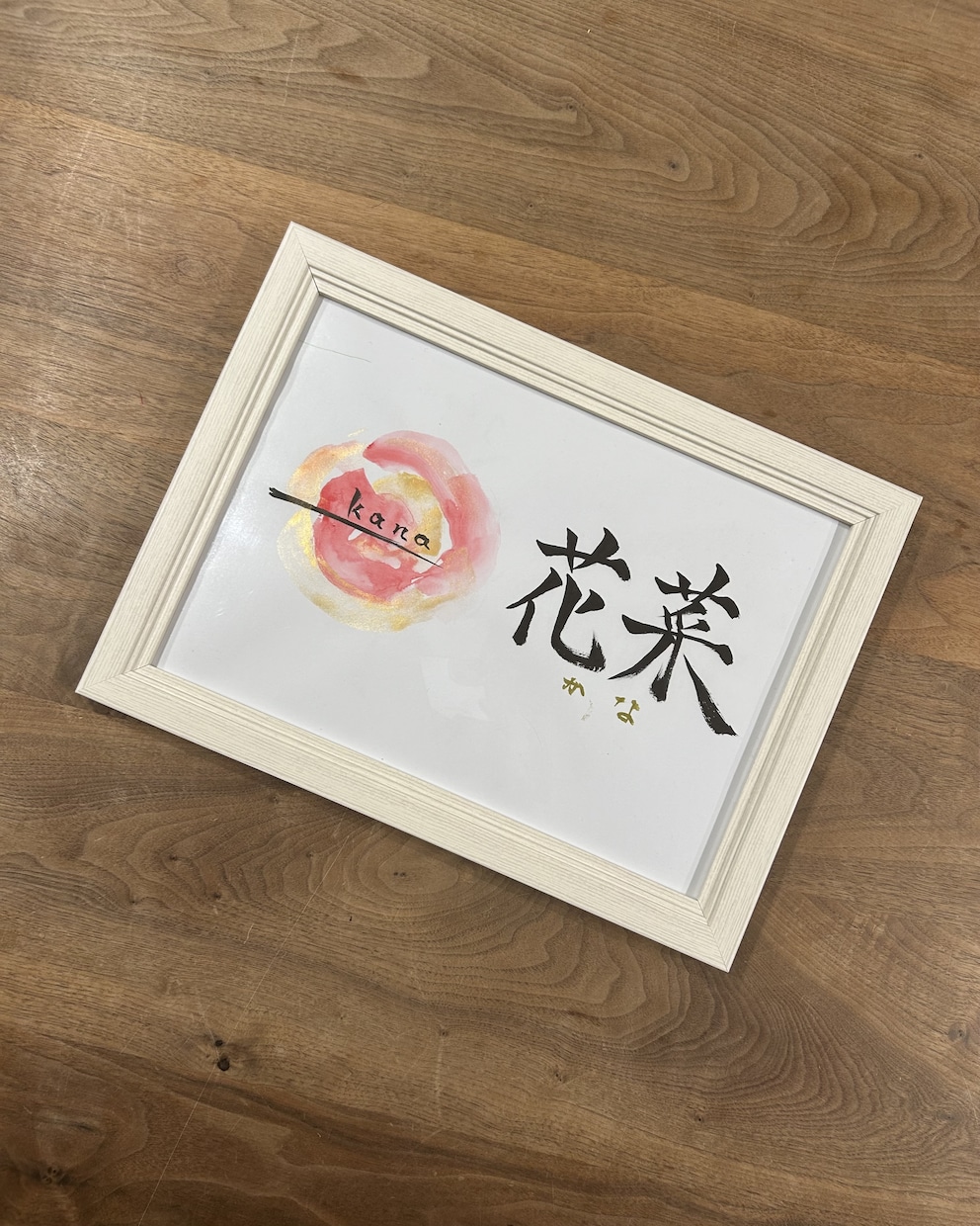 新潟の書道家がお洒落なインテリア命名書を作成します 名前、ふりがな➕背景カラー　2パターンお渡し イメージ1