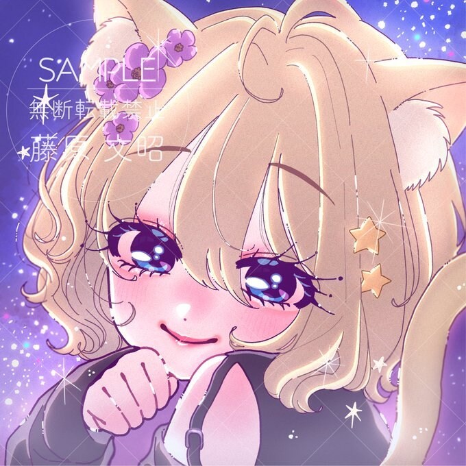 キラキラかわいいアイコンイラストを作成します 女の子やキラキラした感じが得意です イメージ4