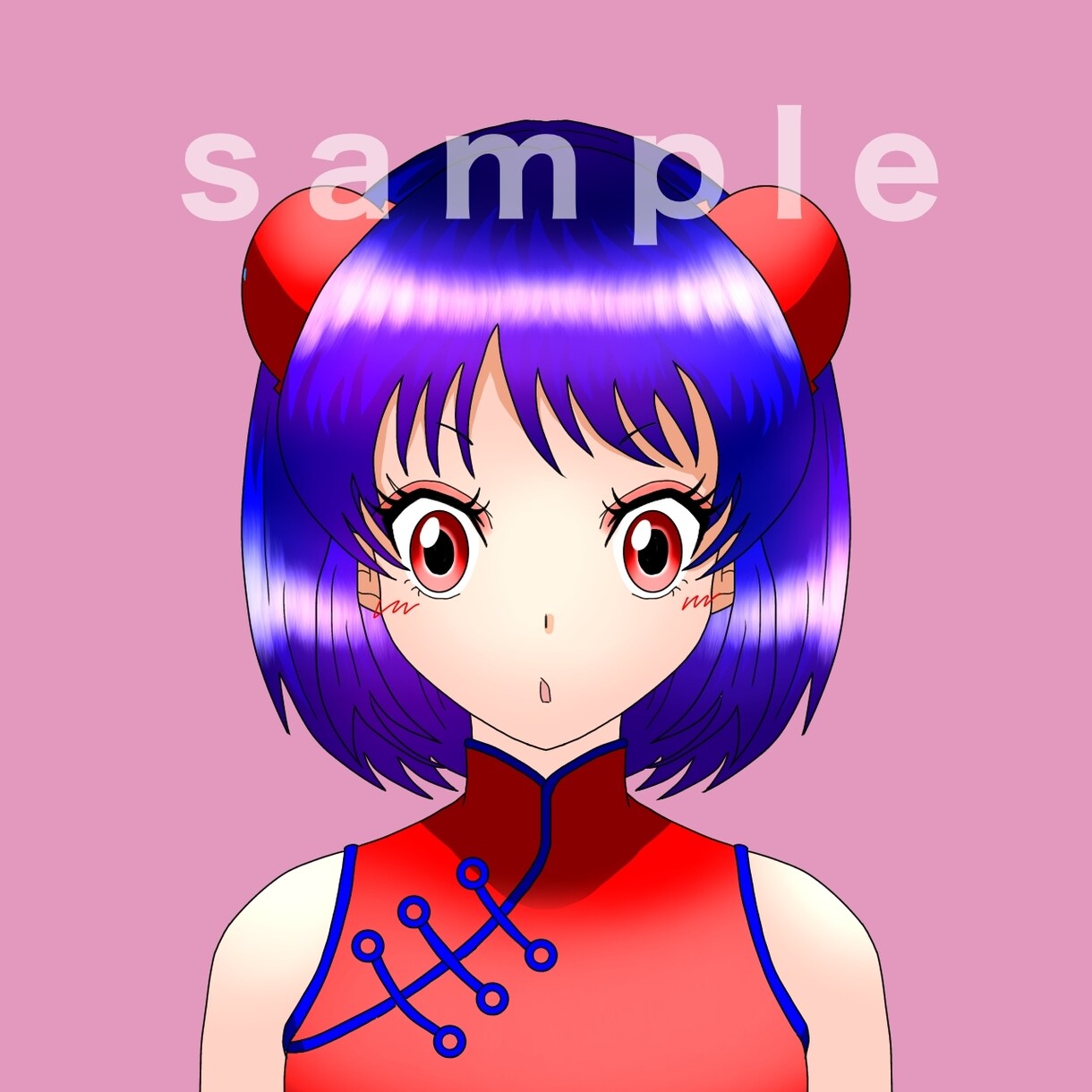 可愛い女の子のアイコン描きます ちょっと90年代風です。高橋留美子先生リスペクトの画風！ イメージ1