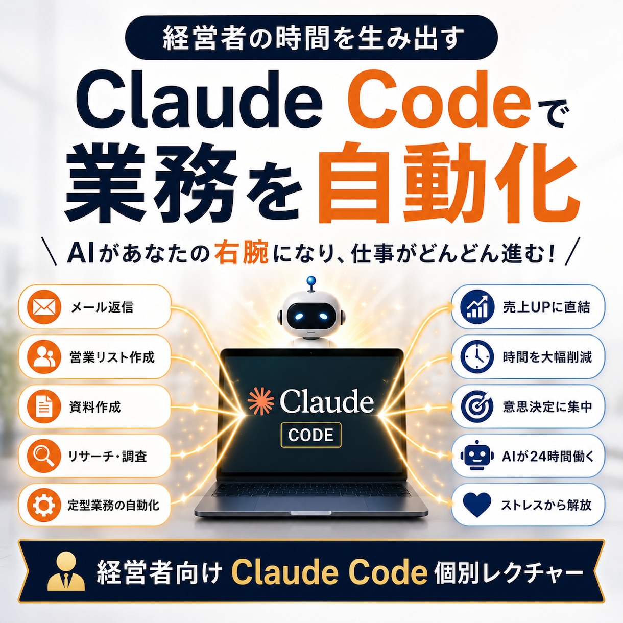 経営者向けClaude Codeの使い方教えます ChatGPTの先へ｜AIに資料も営業リストも任せる イメージ1