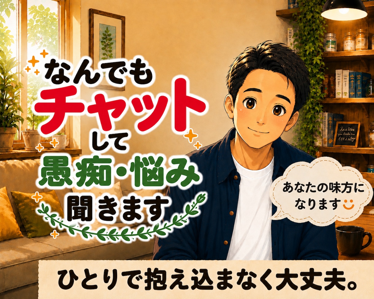 3日間チャットであなたの心を大切に寄り添います 悩み／チャット相談／愚痴聞き／話し相手／人間関係／ストレス イメージ1