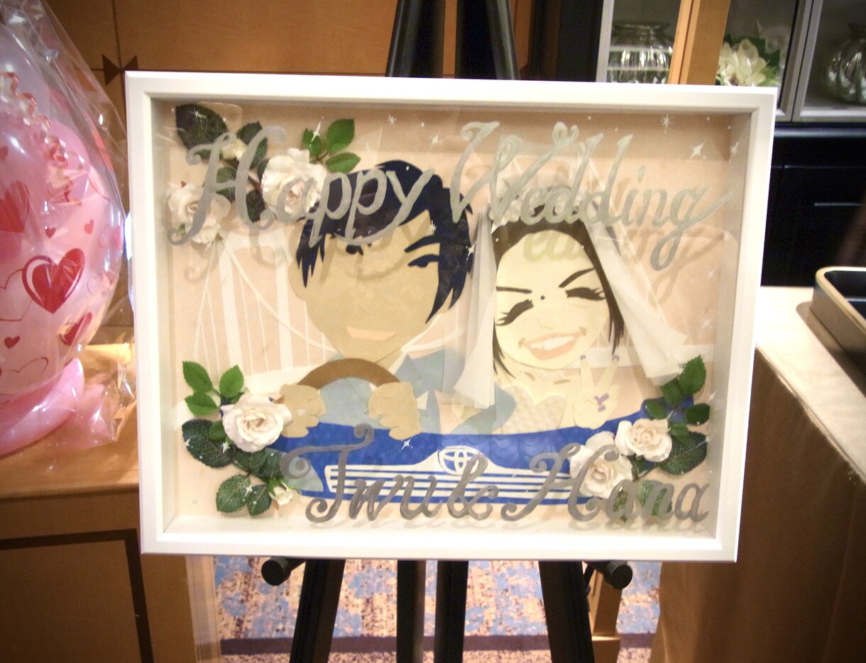 手書きで似顔絵入りのウェルカムボードを作成します 結婚式用のおしゃれなウェディングボード【額入りも選べます】 イメージ5