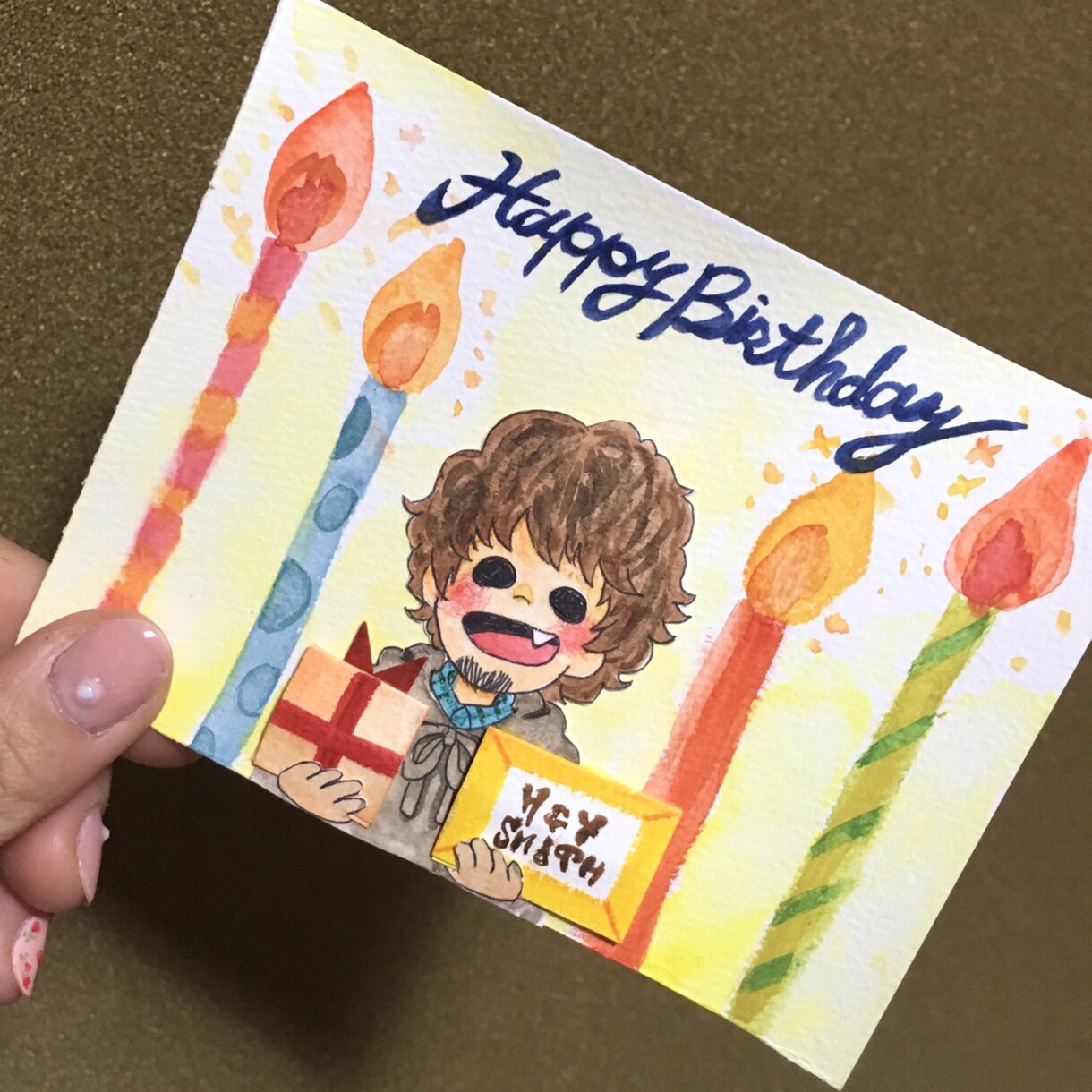 可愛いバースデーカード書きます 贈り物に、そっくり＜雰囲気な似顔絵付きのバースデーカードを！ イメージ4