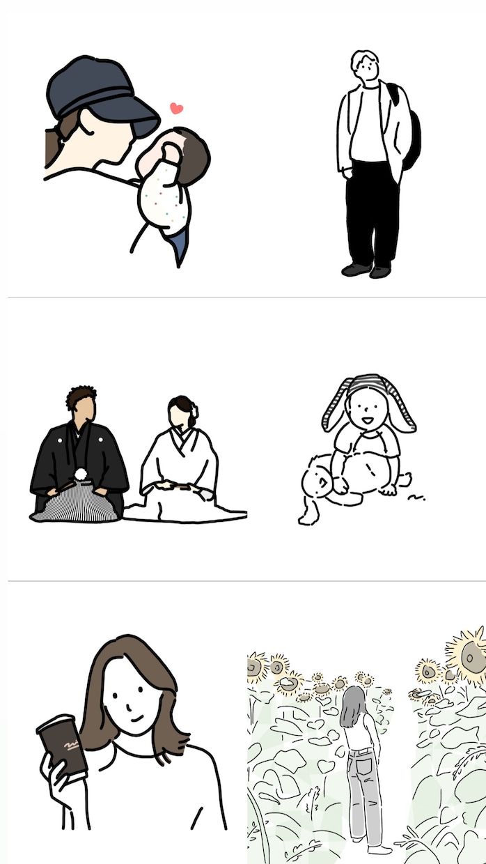シンプル線画のイラスト描きます おしゃれなアイコンが欲しい方へ イメージ9