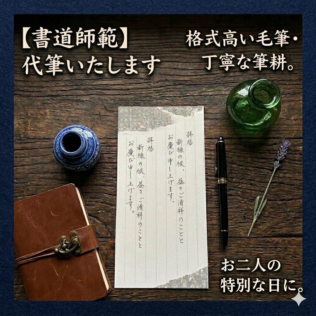 書道師範が品格のある美しい手書き手紙を代筆します 凛とした漢字と温かなひらがなで、想いを込めて丁寧に代筆します イメージ1