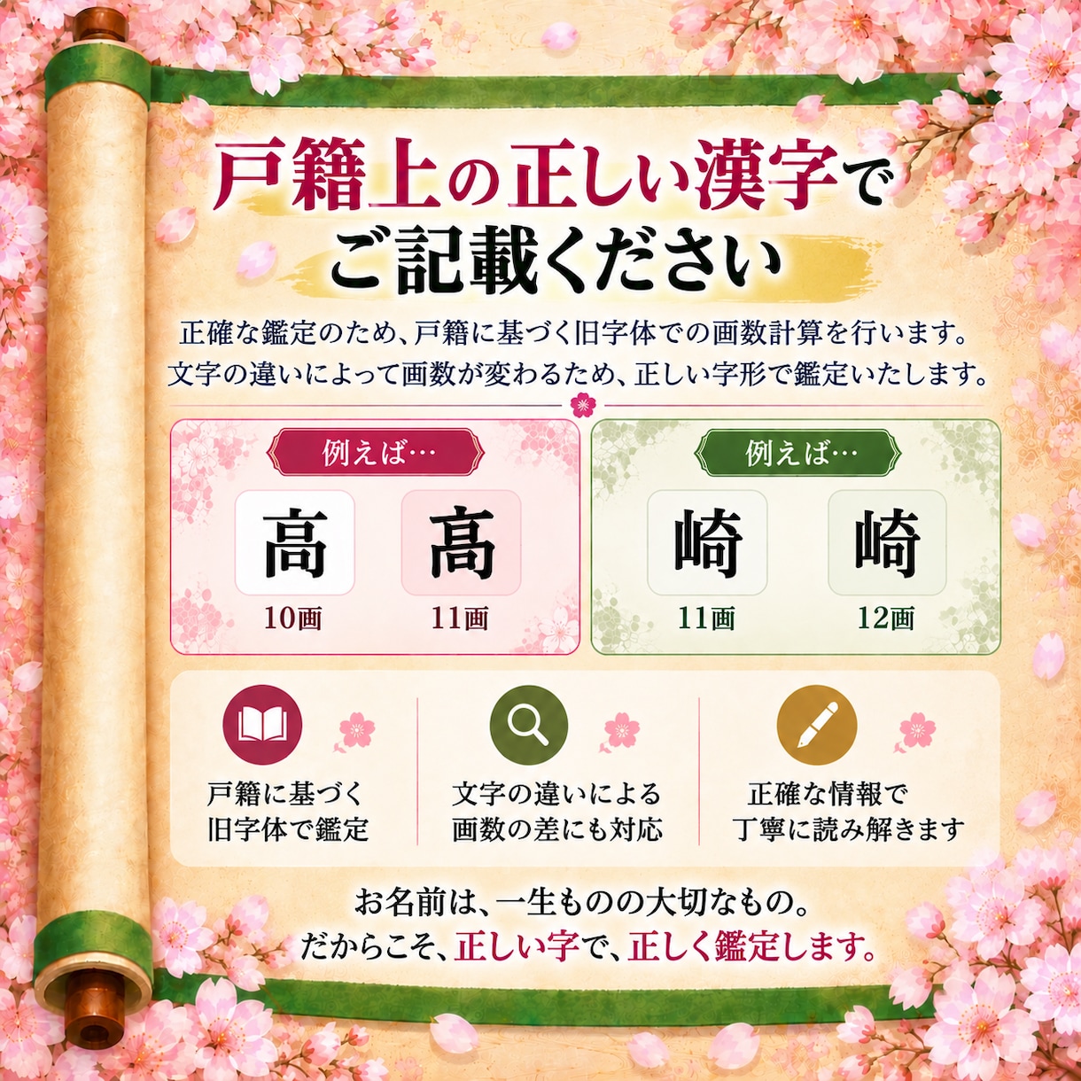 これからの人生に活かせる姓名判断占いをします 旧字体姓名判断で、仕事・恋愛・金運など、開運のヒントを解説 イメージ10