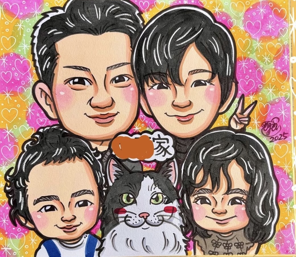 最短翌日発送！可愛い水彩画似顔絵描きます 素早く納品★可愛くてカラフルでキラキラ背景似顔絵！ イメージ6