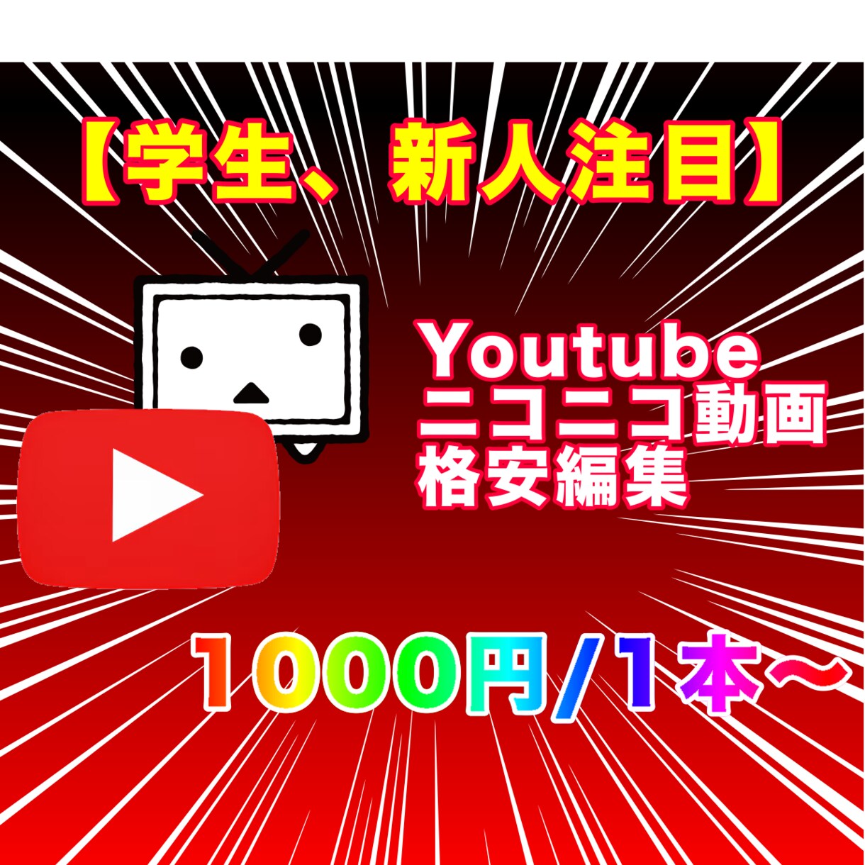 安く簡易的に動画を編集いたします YouTubeやニコニコに気軽に動画を投稿したいあなたへ！ イメージ1