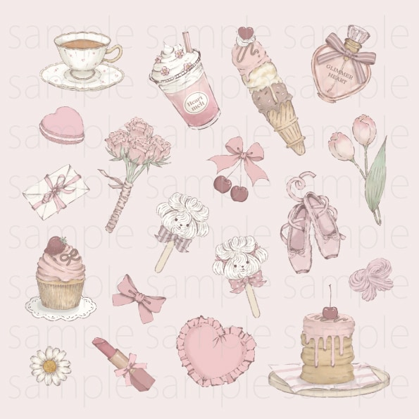 商標利用OK！イラストを制作します 甘くときめく♡フレンチガーリーなイラストを制作いたします！ イメージ8