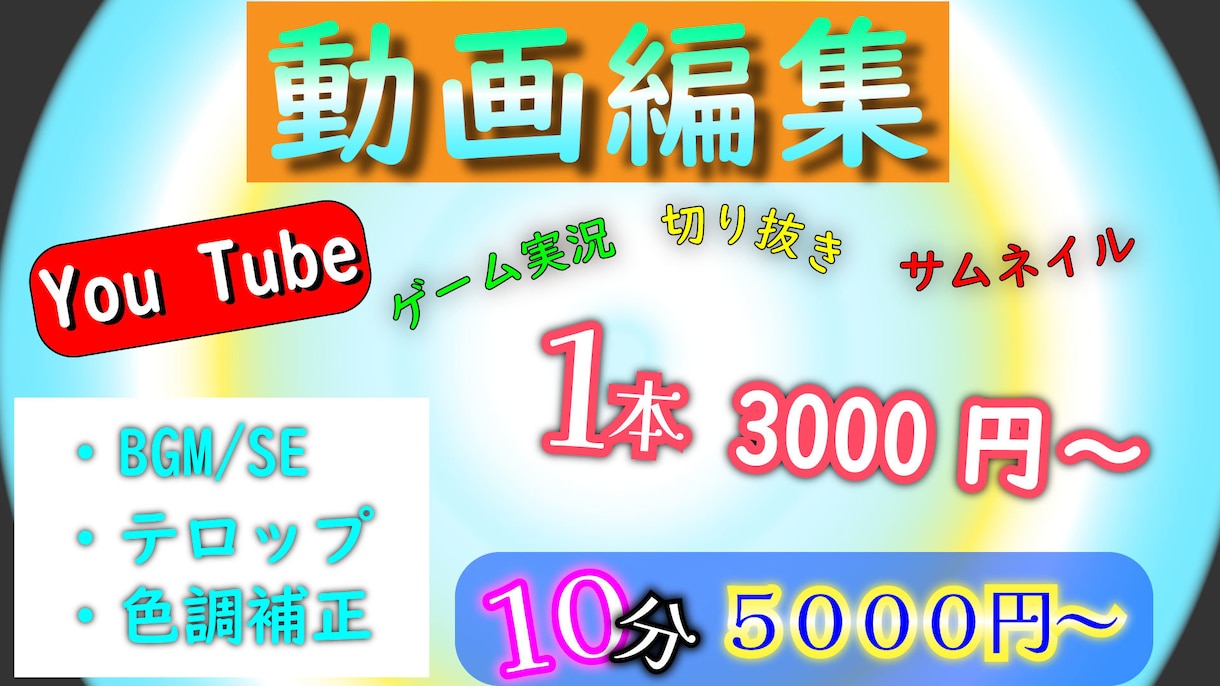格安！最安値！動画編集承ります 動画の編集、テロップ入れ、サムネ作成などお任せください！ イメージ1