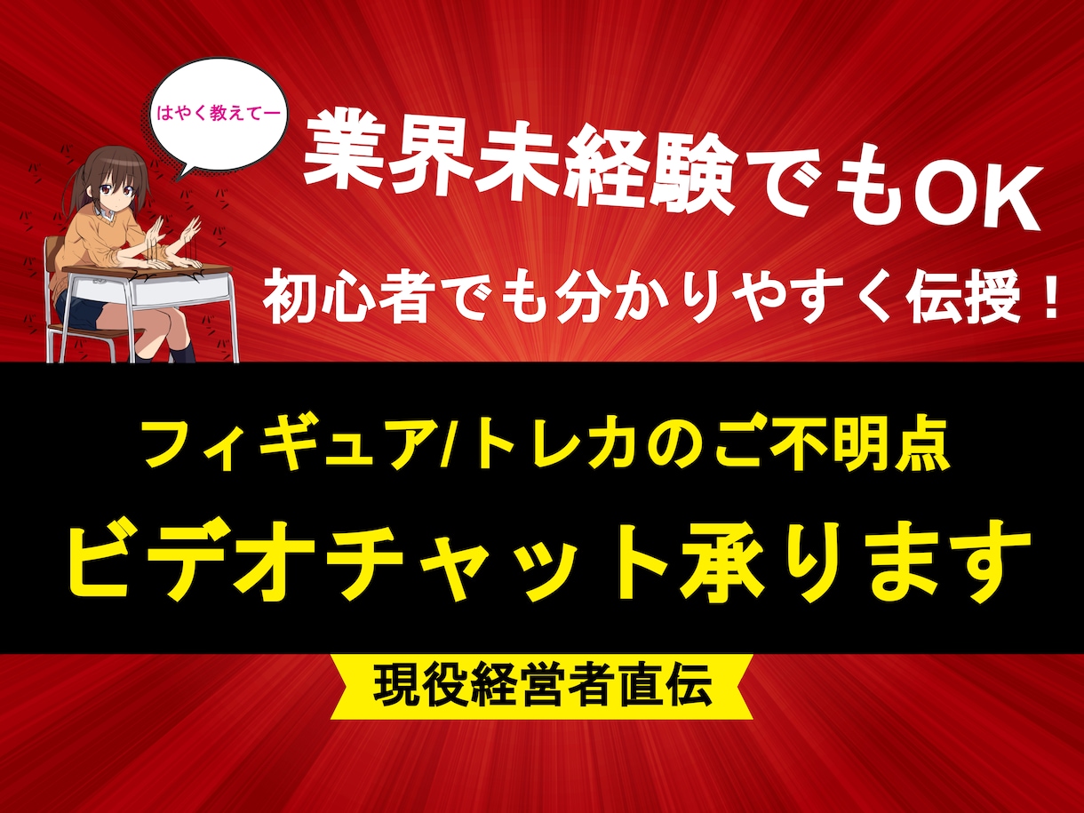 フィギュア・トレカのスポットコンサル承ります 現役経営者がリアルタイムでサポート◎ 知識0でも大歓迎! イメージ1