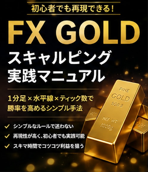 GOLD 1分足スキャルピング　スマホで完結します 購入特典☆トレードノート、エントリーチェックシート☆ イメージ1
