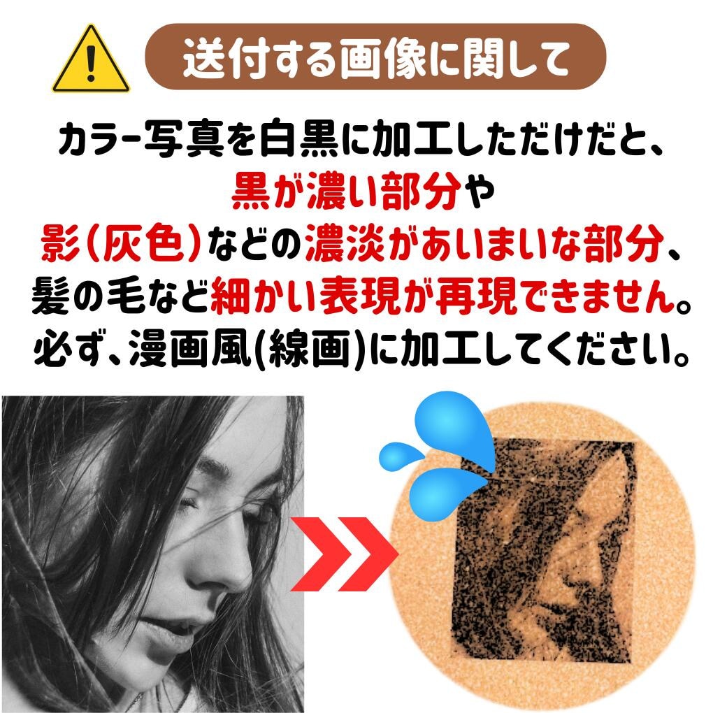 送料無料【５枚５００円！】コルクコースター作ります ・オリジナルコースター・両面印刷・デザイン自由・丸型・四角型 イメージ6