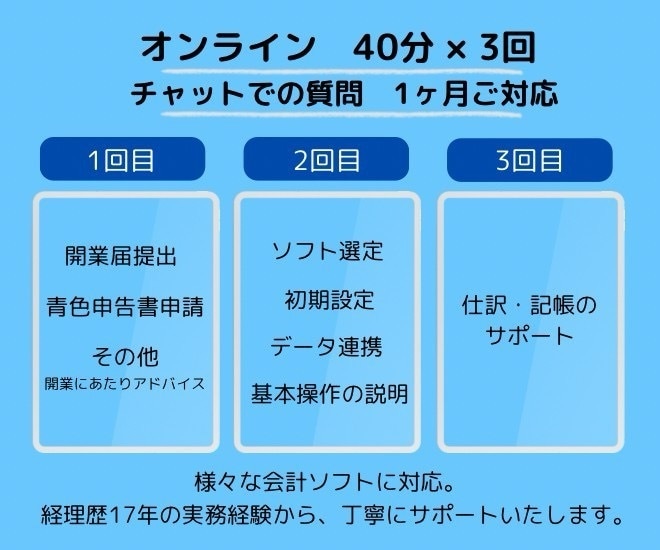 スタートアップ支援(開業届、会計ソフト導入)します 開業届提出+青色申告承認申請+会計ソフト導入+記帳レクチャー イメージ2