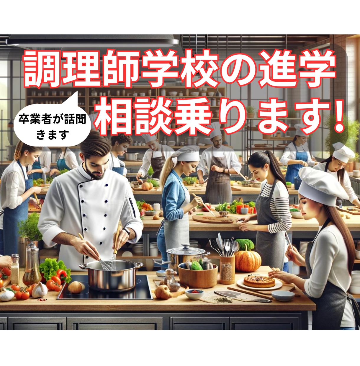 調理師学校に進学を迷っている方相談乗ります 調理師学校卒業済み!お気軽に! イメージ1