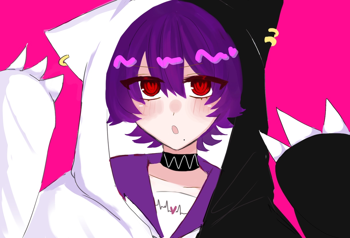 個性溢れるイラストを制作致します アイコン,ヘッダー,キャラデザなど何でも受け付けてます◎ イメージ1