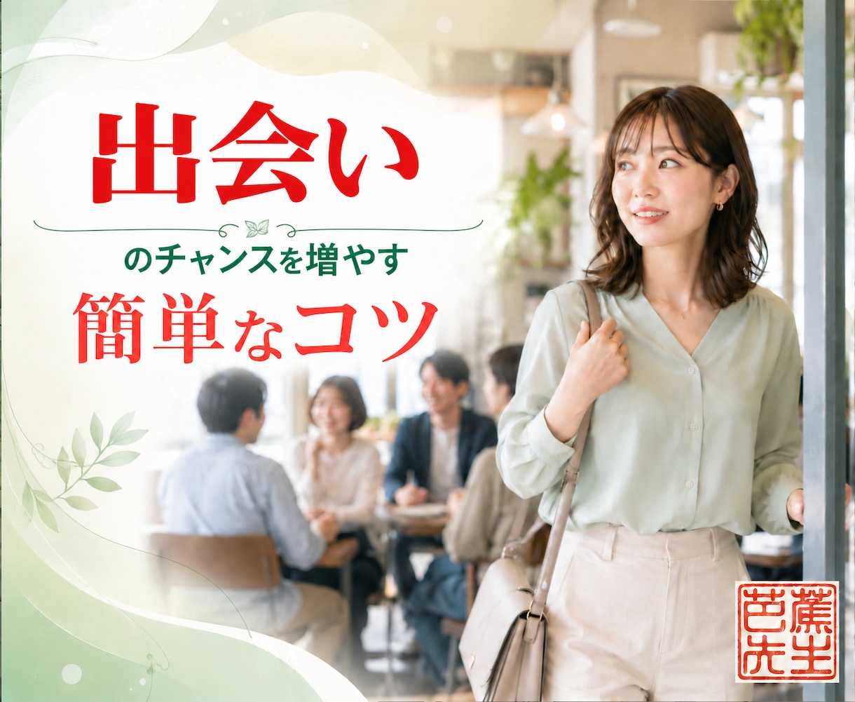 出会いのチャンスを増やす簡単なコツを教えます 出会いがないのではなく　出会うための動き方を知らないだけ イメージ1