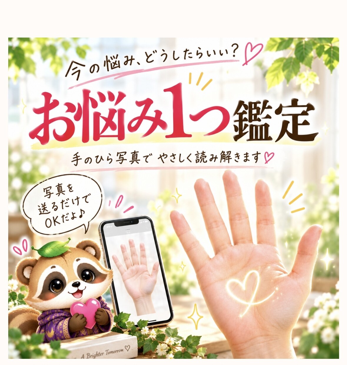 手のひら写真からお悩み1つを読み解きます 写真を送るだけ　今の悩みをやさしく読み解きます イメージ1